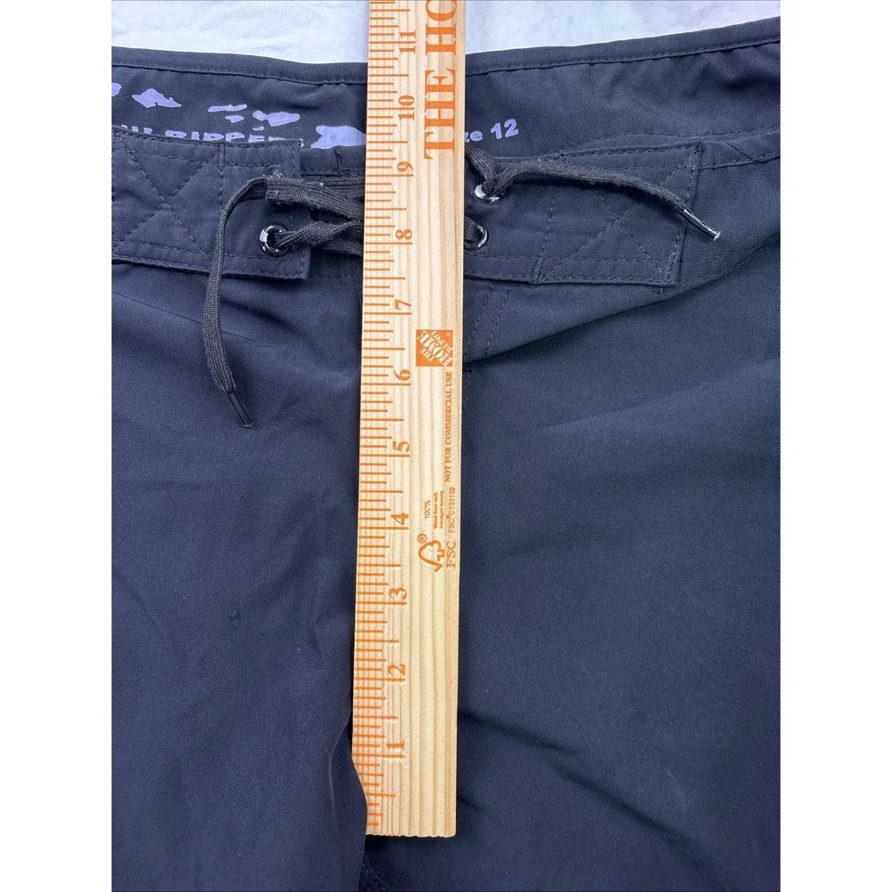 Maui Rippers Board Shorts Trunks WOMENS 12 Cargo Pocket Draw String  BLACK